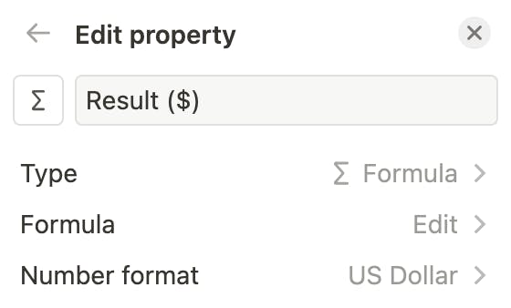 image of the total formula property to show the result